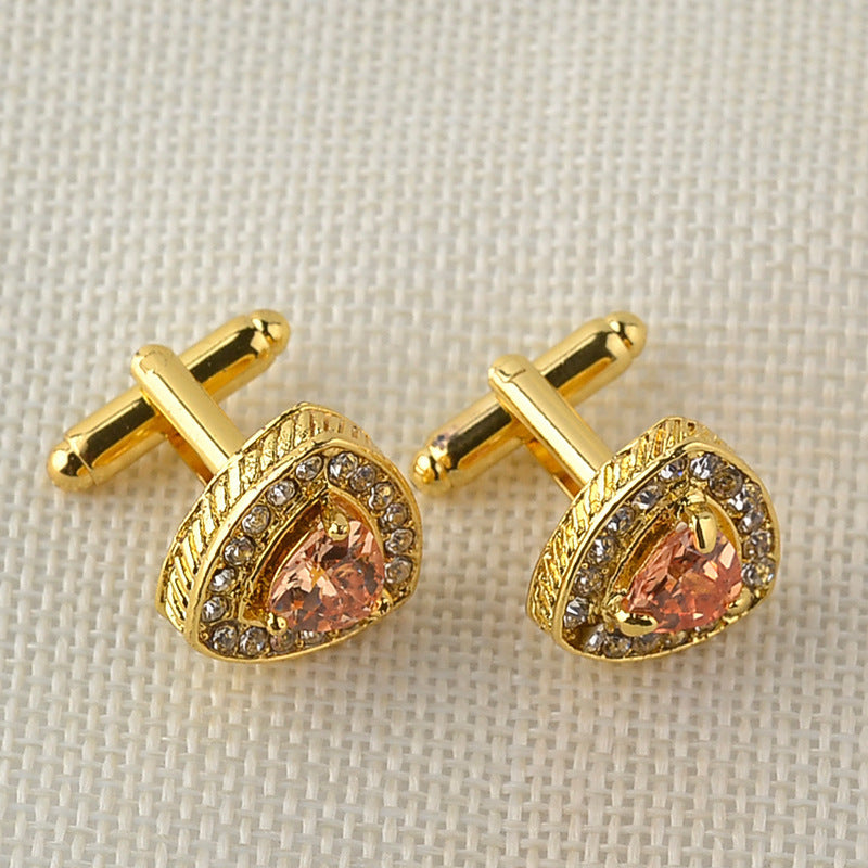 Men's Shirt Cufflinks Triangle Crystal